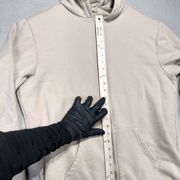 Lolano Hoodie Zip Women’s Size M Beig Full Long Sleeve - Picture 9 of 11